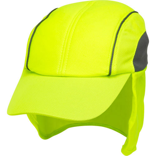 SHL863 Chapeaux de refroidissement avec voiles pour le cou, Lime haute visibilit&eacute;