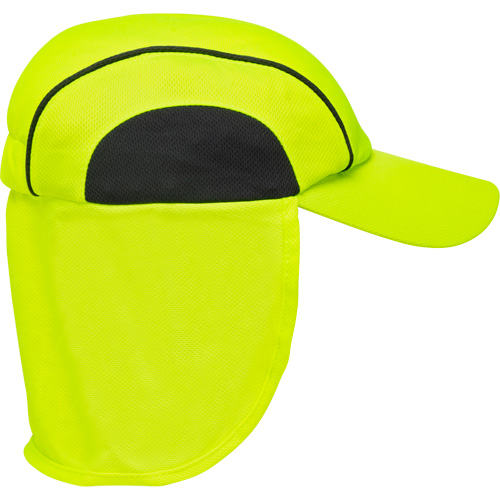 SHL863 Chapeaux de refroidissement avec voiles pour le cou, Lime haute visibilit&eacute;