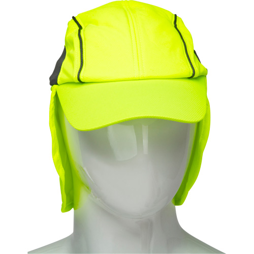 SHL863 Chapeaux de refroidissement avec voiles pour le cou, Lime haute visibilit&eacute;