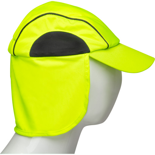 SHL863 Chapeaux de refroidissement avec voiles pour le cou, Lime haute visibilit&eacute;