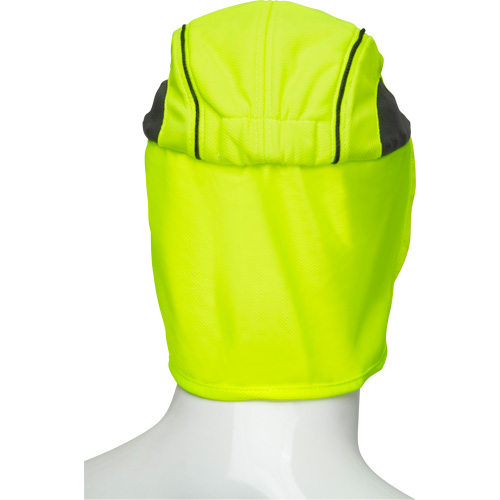 SHL863 Chapeaux de refroidissement avec voiles pour le cou, Lime haute visibilit&eacute;