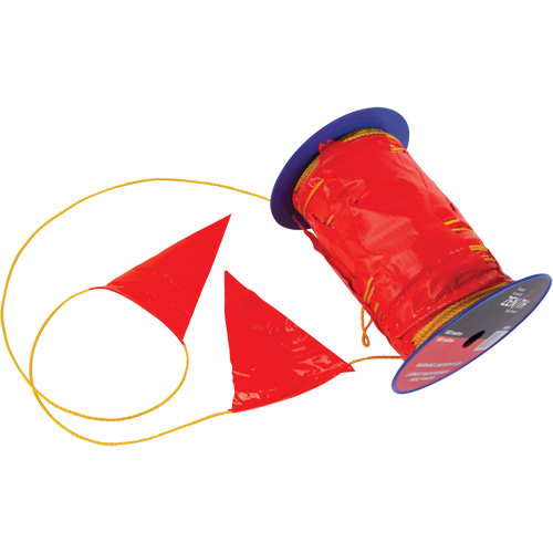 SHM755 Warning Line with Flags, 328' L, Orange/Yellow