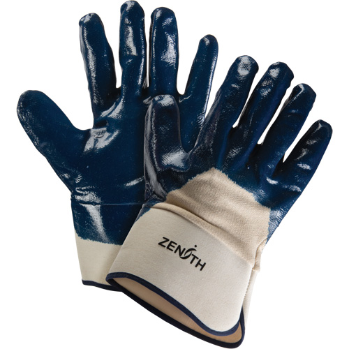 SHN710 Heavyweight Safety Cuff Gloves, 11/2X-Large, Nitrile Coating, Cotton Shell