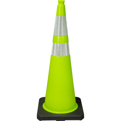 SHN913 Premium Traffic Cone, 36", Lime Green, 4" & 6" Reflective Collar(s)