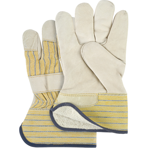 SM610 Abrasion-Resistant Winter-Lined Fitters Gloves, Ladies, Grain Cowhide Palm, Cotton Fleece Inner Lining