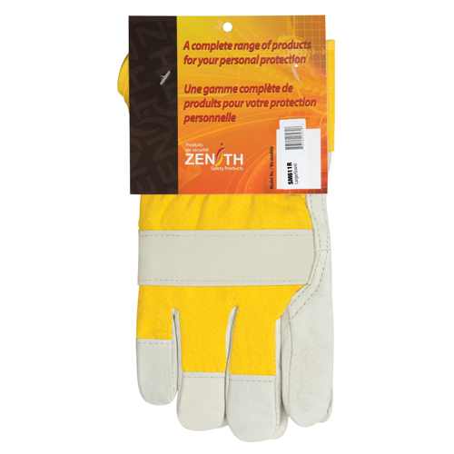 SM611R Abrasion-Resistant Winter-Lined Fitters Gloves, Large, Grain Cowhide Palm, Foam Fleece Inner Lining