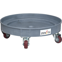Socle roulant pour baril de confinement des fuites, 24,25" dia. X 7,625" h, Cap. de déversement 1,5 gal. US DC465 | Zenith Safety Products