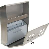 JN619 Smoking Receptacle, Wall-Mount, Stainless Steel, 1.6 Litres Capacity, 13-4/5" Height