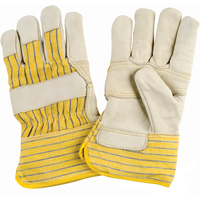 SAM023 Gants d'ajusteur doubl&eacute;s pour l'hiver &agrave; paume renforc&eacute;e, T-Grand, Paume en Cuir fleur de vache, Doublure en Molleton de coton