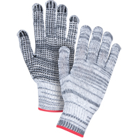 SAM662R Gants tricot&eacute;s &agrave; pois, Poly/coton, Un c&ocirc;t&eacute;, Calibre 7, Petit