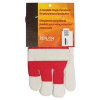 Red & White Premium Winter-Lined Fitters Gloves, Large, Grain Cowhide Palm, Boa Inner Lining SAO053R | Zenith Safety Products
