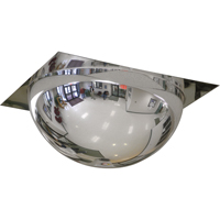 SDP536 Miroir en d&ocirc;me avec panneau pour plafond suspendu, D&ocirc;me complet, Dessus ouvert, Diam&egrave;tre 24"