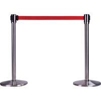 Free-Standing Crowd Control Barrier Receiver Post, 35" High, Stainless SAS230 | Zenith Safety Products