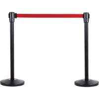 Free-Standing Crowd Control Barrier Receiver Post, 35" High, Black SAS231 | Zenith Safety Products