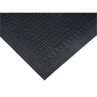 SDL871 Low-Profile Matting, Rubber, Scraper Type, Solid Pattern, 3' x 5', Black