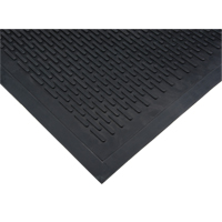Low-Profile Matting, Rubber, Scraper Type, Solid Pattern, 3' x 5', Black SDL871 | Zenith Safety Products