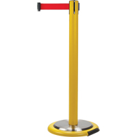 Free-Standing Crowd Control Barrier, Steel, 35" H, Red Tape, 7' Tape Length SDN342 | Zenith Safety Products