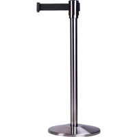 Free-Standing Crowd Control Barrier, Steel, 35" H, Black Tape, 12' Tape Length SDN771 | Zenith Safety Products