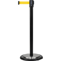 Free-Standing Crowd Control Barrier, Steel, 35" H, Yellow Tape, 12' Tape Length SDN780 | Zenith Safety Products