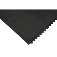 SDS622 Anti-Fatigue Matting, Smooth, 3' x 3' x 1/2", Black, Natural Rubber