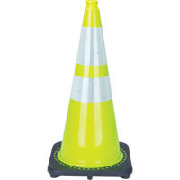 Premium Traffic Cone, 28", Lime Green, 4" & 6" Reflective Collar(s) SDS935 | Zenith Safety Products