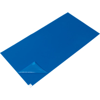 Tapis pour salle blanche, Épaisseur 1,57 mils, 1-1/2' la, 3' lo x Bleu SDS992 | Zenith Safety Products