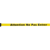 Tape Cassette for Build-Your-Own Crowd Control Barriers, Attention ne pas entrer, 7', Yellow Tape SEC956 | Zenith Safety Products