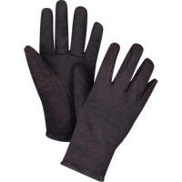 SEE949 Gants de jersey, Grand, Brun, Molleton rouge, &agrave; enfiler