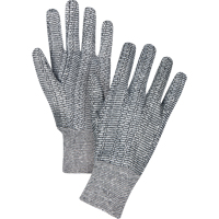 SEE951 Gants de jersey, Grand, Poivre et sel, Non doubl&eacute;, Poignet en tricot