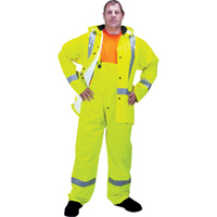 RZ900 Premium Traffic Rain Suit, Polyester/PVC, Medium, Lime-Yellow SEH114R | Zenith Safety Products