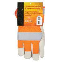 Gants d'ajusteur à chaleur supérieure orange haute visibilité, Grand, Paume en Cuir fleur de vache, Doublure en Thinsulate<sup>MC</sup> SEK237R | Zenith Safety Products