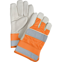 Orange High-Visibility Superior Warmth Fitters Gloves, Large, Grain Cowhide Palm, Thinsulate™ Inner Lining SEK237R | Zenith Safety Products