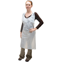 SEK351 Polyethylene Aprons, Polyethylene, White, 35" W x 46" L