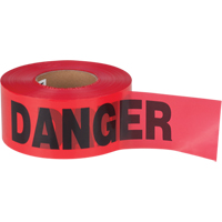 Ruban pour barricade «Danger», Bilingue, 3" la x 1000' lo, 1,5 mil, Noir/rouge SEK399 | Zenith Safety Products
