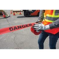 SEK399 "Danger" Barricade Tape, Bilingual, 3" W x 1000' L, 1.5 mils, Black on Red