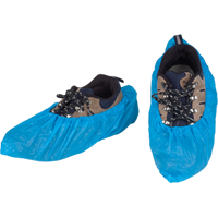SEL089 CPE Shoe Covers, Large, Polyethylene, Blue