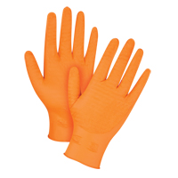 SGY265 Heavyweight Gripper Gloves, Medium, Nitrile, 7-mil, Powder-Free, Orange