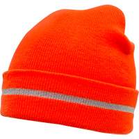 SGI135 Bonnet en tricot haute visibilit&eacute; avec bande r&eacute;fl&eacute;chissante, Orange haute visibilit&eacute;, Acrylique