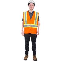 Traffic Safety Vest, High Visibility Orange, Medium, Polyester, CSA Z96 Class 2 - Level 2 SGI273 | Zenith Safety Products
