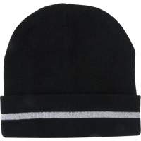 Knit Hat with Silver Reflective Stripe, One Size, Black SGJ105 | Zenith Safety Products