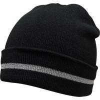 Bonnet en tricot avec bande réfléchissante argentée, Taille unique, Noir SGJ105 | Zenith Safety Products