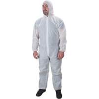 SGM425 Hooded Coveralls, Medium, White, Polypropylene