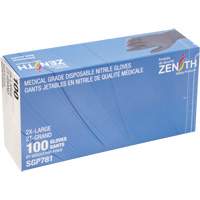 SGP781 Gants jetables de calibre m&eacute;dical r&eacute;sistants &agrave; la perforation, 2T-Grand, Nitrile, 5 mils, Sans poudre, Noir, Classe 2