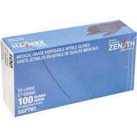 Puncture-Resistant Medical-Grade Disposable Gloves, 2X-Large, Nitrile, 5-mil, Powder-Free, Black, Class 2 SGP781 | Zenith Safety Products