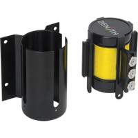 SGQ995 Barri&egrave;re &agrave; fixation murale avec ruban magn&eacute;tique, Acier, Fixation par vis, 12', Ruban Jaune