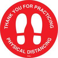 SGU562 "Physical Distancing" Floor Sign, Adhesive, English with Pictogram