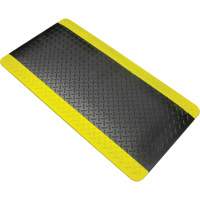 SGW898 Anti-Fatigue Matting, Diamond, 1-2/3' x 3-1/4' x 3/4", Black/Yellow, Polyurethane