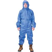 Hooded Coveralls, Medium, Blue, SMS SGX195 | Zenith Safety Products