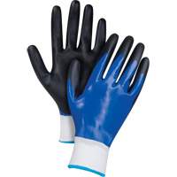 Black & Blue Coated Gloves, Small, Foam Nitrile Coating, 15 Gauge, Nylon Shell SGX782 | Zenith Safety Products