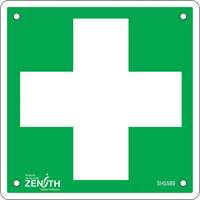 SHG589 First Aid Sign, 6" x 6", Aluminum, Pictogram